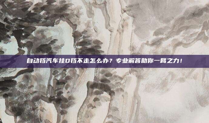 自动挡汽车挂D挡不走怎么办？专业解答助你一臂之力！