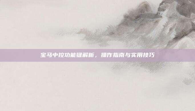 宝马中控功能键解析，操作指南与实用技巧