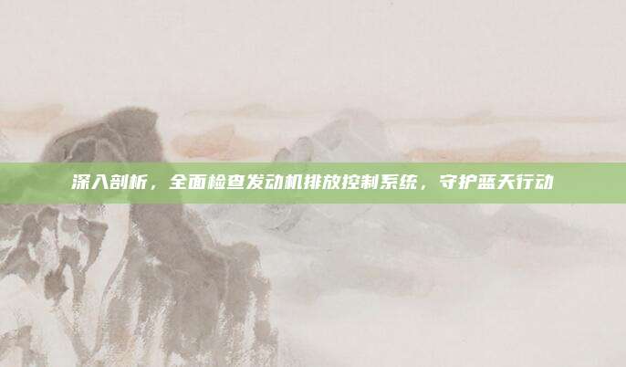 深入剖析，全面检查发动机排放控制系统，守护蓝天行动