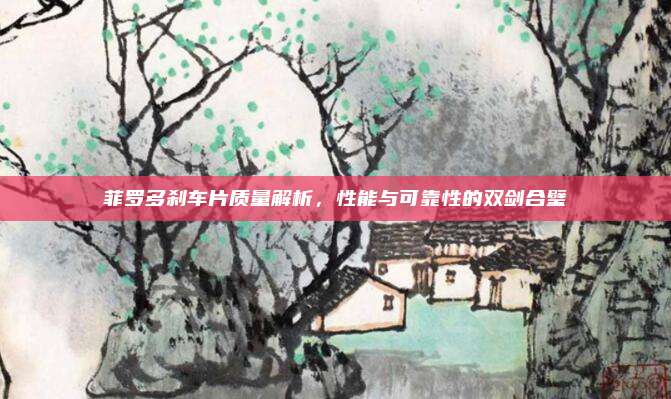 菲罗多刹车片质量解析,性能与可靠性的双剑合璧