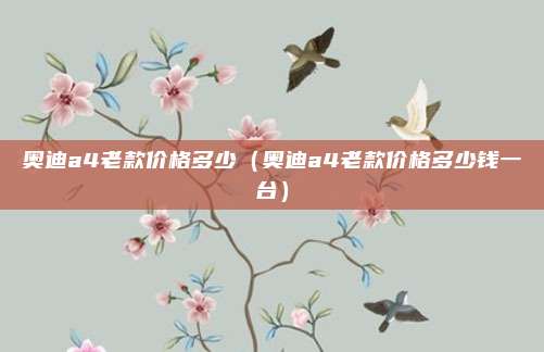 奥迪a4老款价格多少（奥迪a4老款价格多少钱一台）