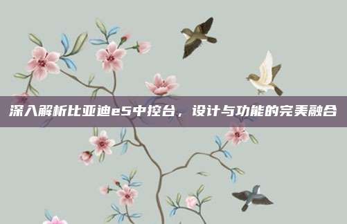 深入解析比亚迪e5中控台,设计与功能的完美融合