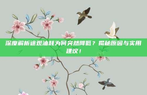 深度解析途观油耗为何突然降低？揭秘原因与实用建议！