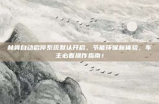 林肯自动启停系统默认开启,节能环保新体验,车主必看操作指南!