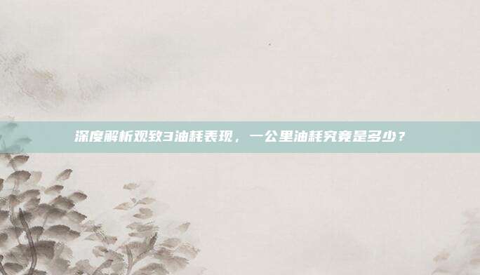 深度解析观致3油耗表现,一公里油耗究竟是多少?
