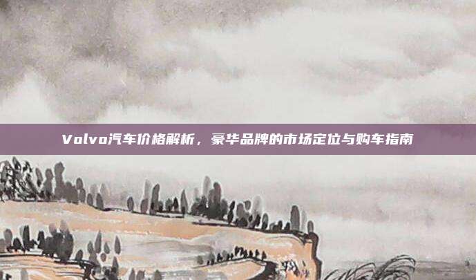 Volvo汽车价格解析，豪华品牌的市场定位与购车指南