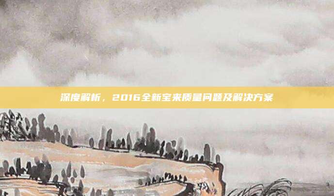 深度解析，2016全新宝来质量问题及解决方案