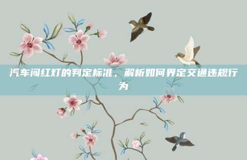 汽车闯红灯的判定标准,解析如何界定交通违规行为