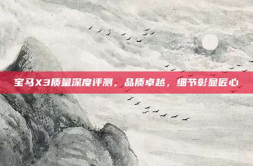 宝马X3质量深度评测,品质卓越,细节彰显匠心
