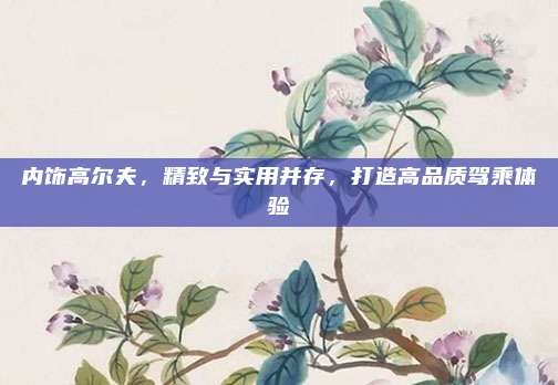 内饰高尔夫,精致与实用并存,打造高品质驾乘体验