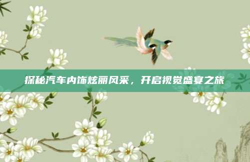 探秘汽车内饰炫丽风采,开启视觉盛宴之旅