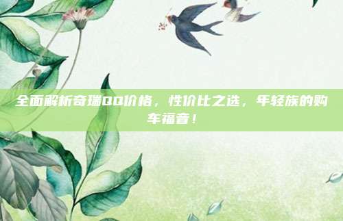 全面解析奇瑞QQ价格，性价比之选，年轻族的购车福音！