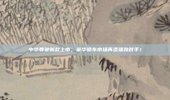 中华尊驰新款上市，豪华轿车市场再添强劲对手！