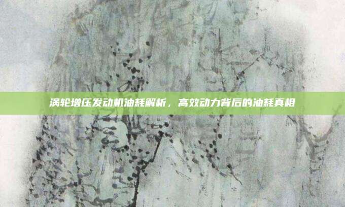 涡轮增压发动机油耗解析，高效动力背后的油耗真相