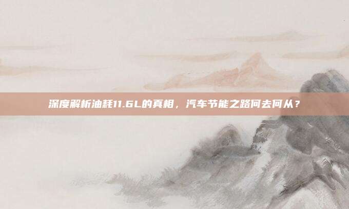 深度解析油耗11.6L的真相,汽车节能之路何去何从?