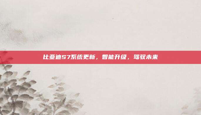 比亚迪S7系统更新，智能升级，驾驭未来