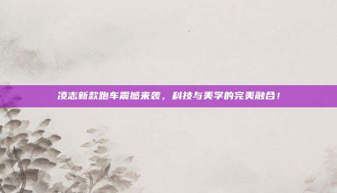 凌志新款跑车震撼来袭，科技与美学的完美融合！