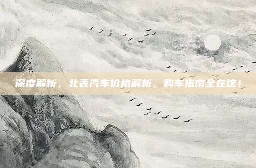 深度解析，北表汽车价格解析，购车指南全在这！
