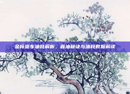 金杯货车油耗解析,省油秘诀与油耗数据解读