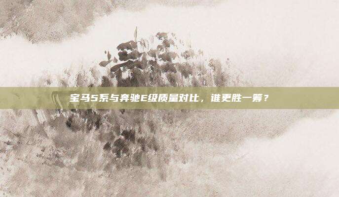宝马5系与奔驰E级质量对比,谁更胜一筹?