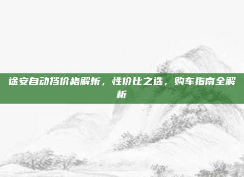 途安自动挡价格解析，性价比之选，购车指南全解析