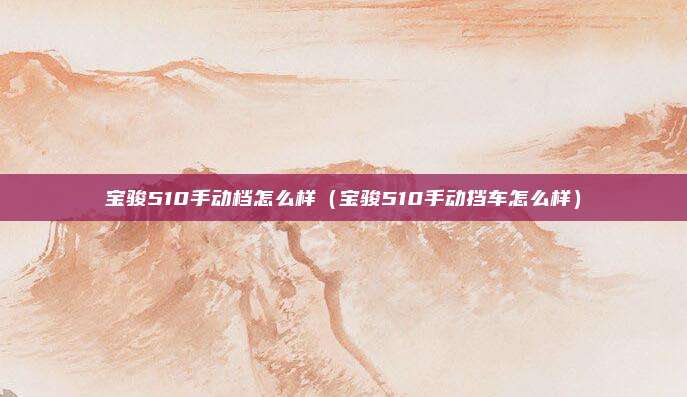 宝骏510手动档怎么样（宝骏510手动挡车怎么样）