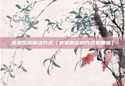 悬架系统制动方式（悬架的控制方式有哪些）