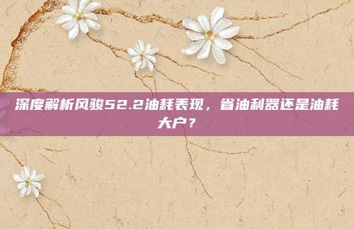 深度解析风骏52.2油耗表现，省油利器还是油耗大户？
