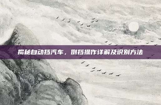 揭秘自动挡汽车,倒挡操作详解及识别方法