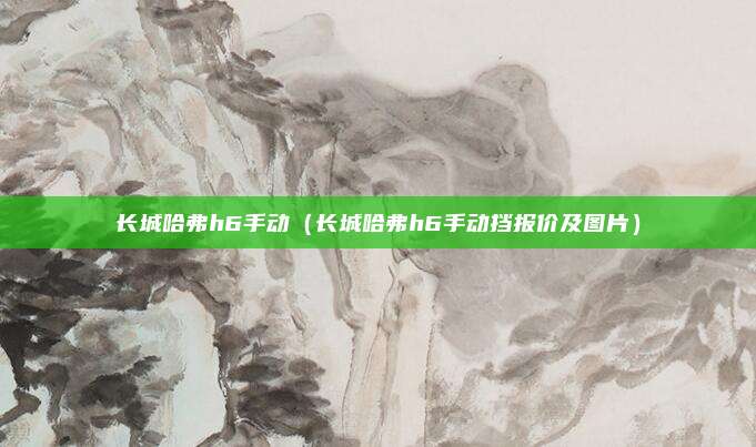 长城哈弗h6手动(长城哈弗h6手动挡报价及图片)