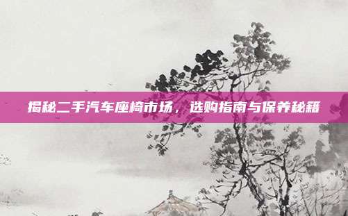 揭秘二手汽车座椅市场,选购指南与保养秘籍