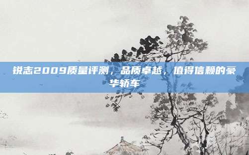 锐志2009质量评测,品质卓越,值得信赖的豪华轿车