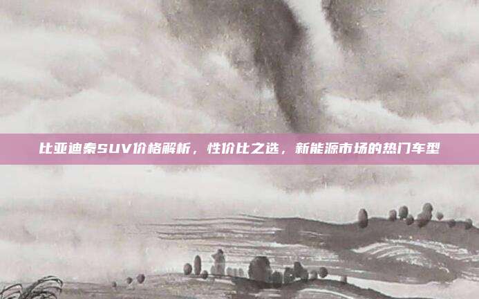 比亚迪秦SUV价格解析,性价比之选,新能源市场的热门车型