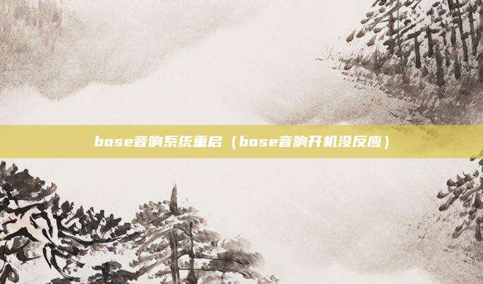 bose音响系统重启(bose音响开机没反应)