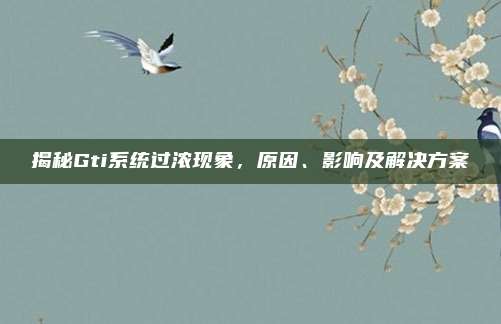 揭秘Gti系统过浓现象,原因、影响及解决方案