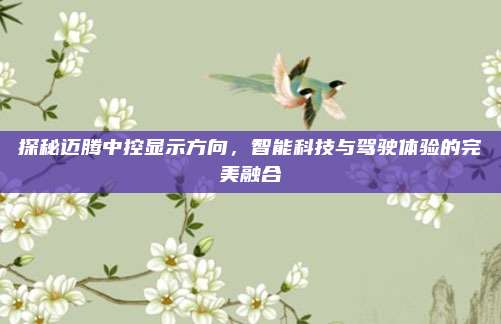探秘迈腾中控显示方向,智能科技与驾驶体验的完美融合