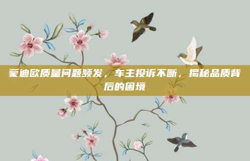 蒙迪欧质量问题频发,车主投诉不断,揭秘品质背后的困境