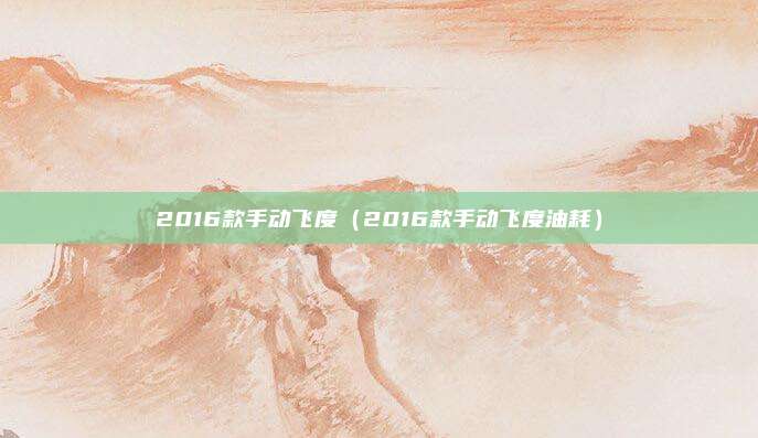 2016款手动飞度(2016款手动飞度油耗)