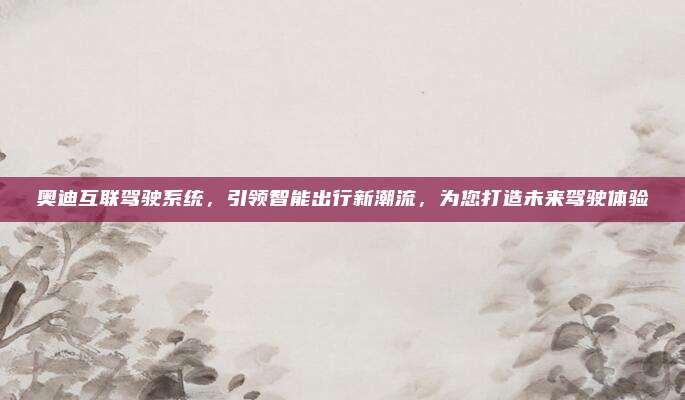 奥迪互联驾驶系统,引领智能出行新潮流,为您打造未来驾驶体验