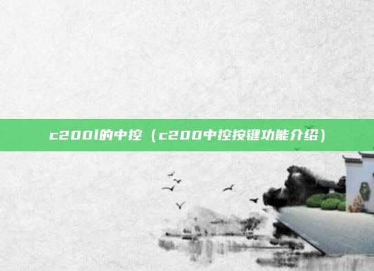 c200l的中控(c200中控按键功能介绍)