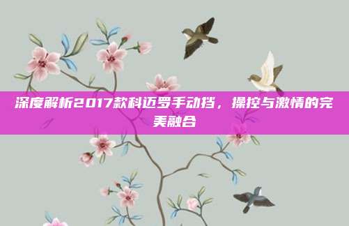深度解析2017款科迈罗手动挡,操控与激情的完美融合