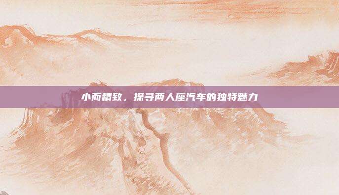 小而精致，探寻两人座汽车的独特魅力