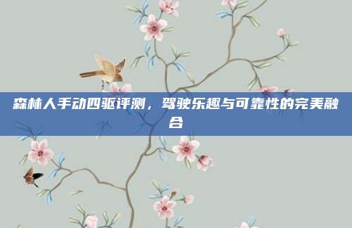 森林人手动四驱评测,驾驶乐趣与可靠性的完美融合