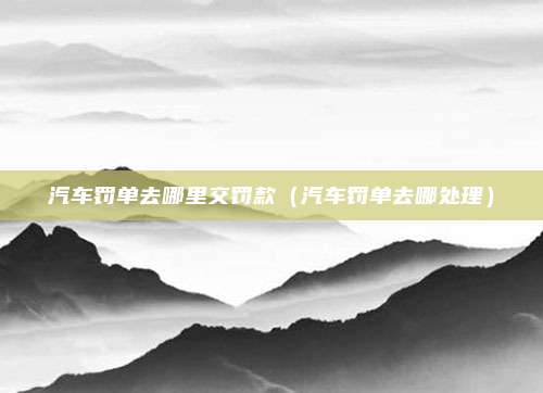 汽车罚单去哪里交罚款（汽车罚单去哪处理）