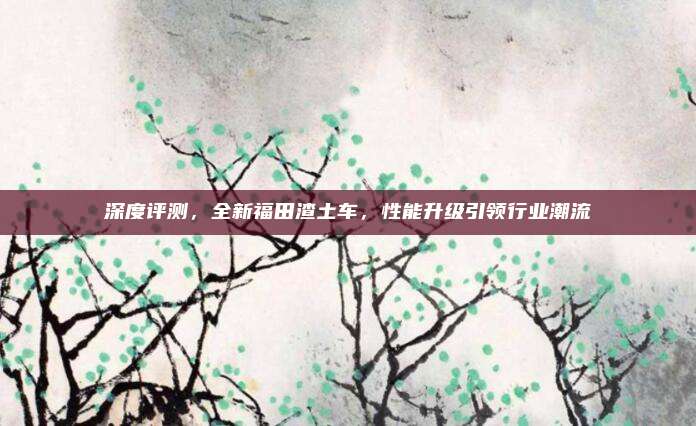 深度评测,全新福田渣土车,性能升级引领行业潮流