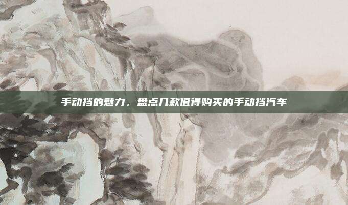 手动挡的魅力，盘点几款值得购买的手动挡汽车