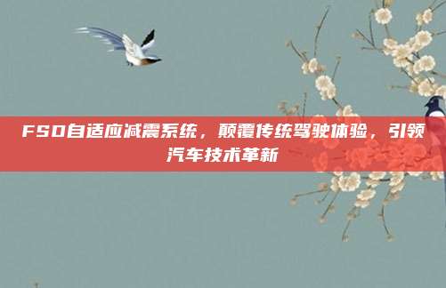 FSD自适应减震系统,颠覆传统驾驶体验,引领汽车技术革新