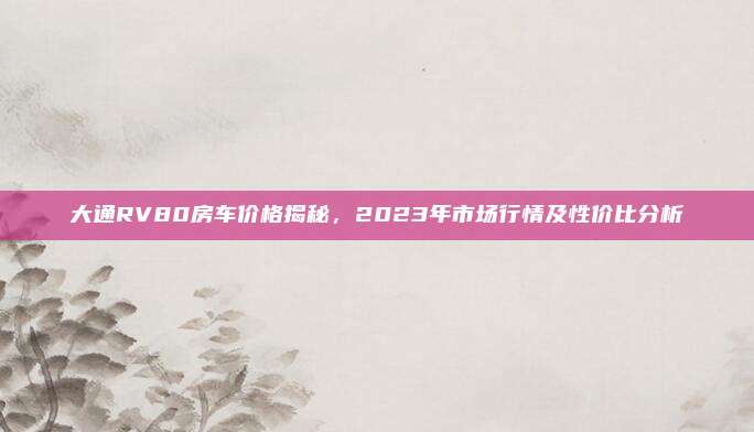 大通RV80房车价格揭秘,2023年市场行情及性价比分析
