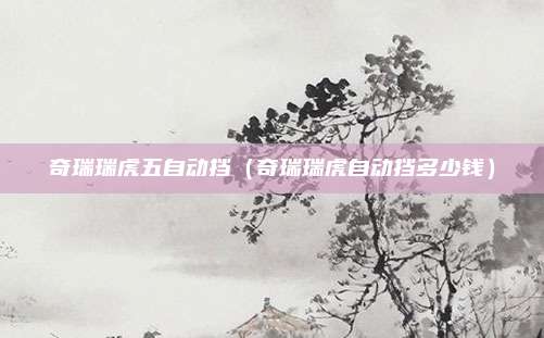 奇瑞瑞虎五自动挡（奇瑞瑞虎自动挡多少钱）