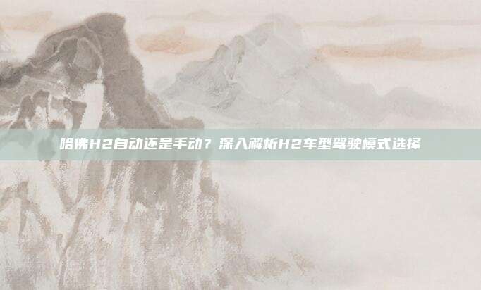 哈佛H2自动还是手动?深入解析H2车型驾驶模式选择